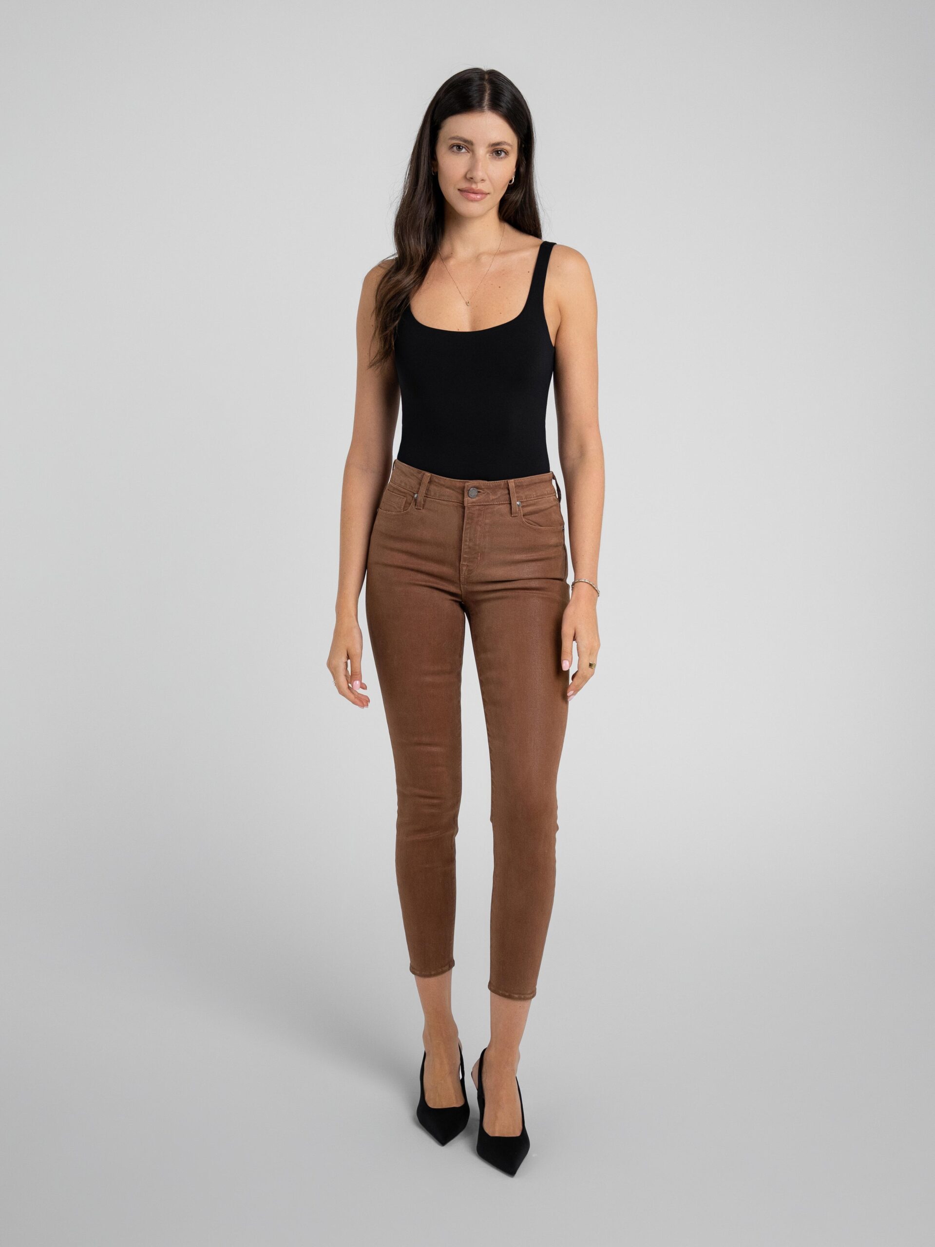 Bombshell Skinny in Slick Toffee