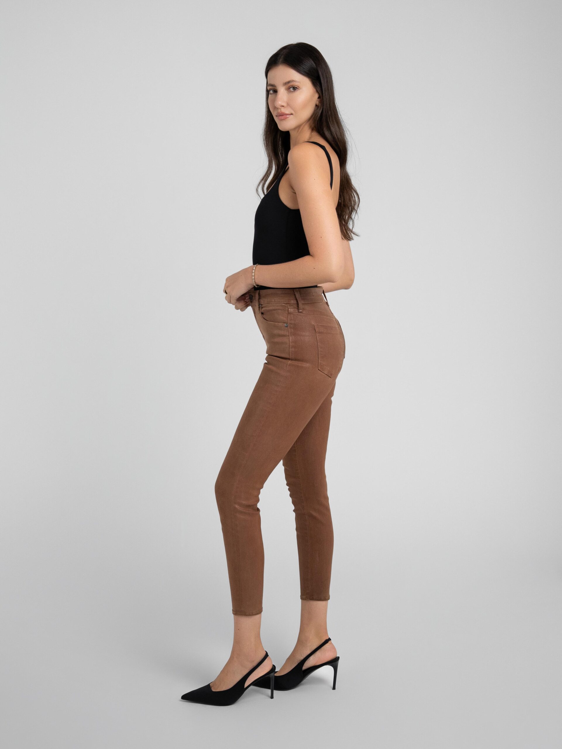 Bombshell Skinny in Slick Toffee