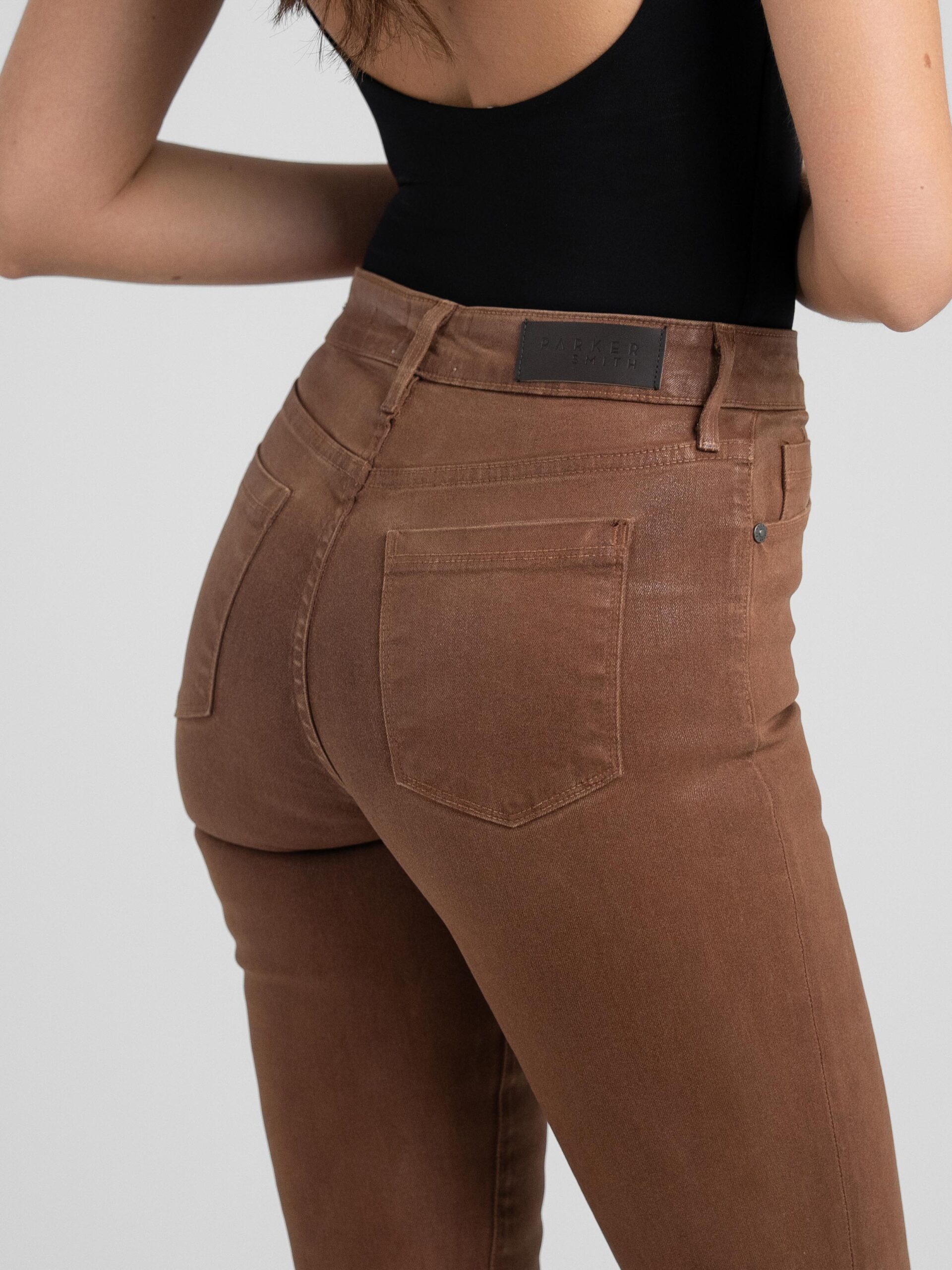 Bombshell Skinny in Slick Toffee