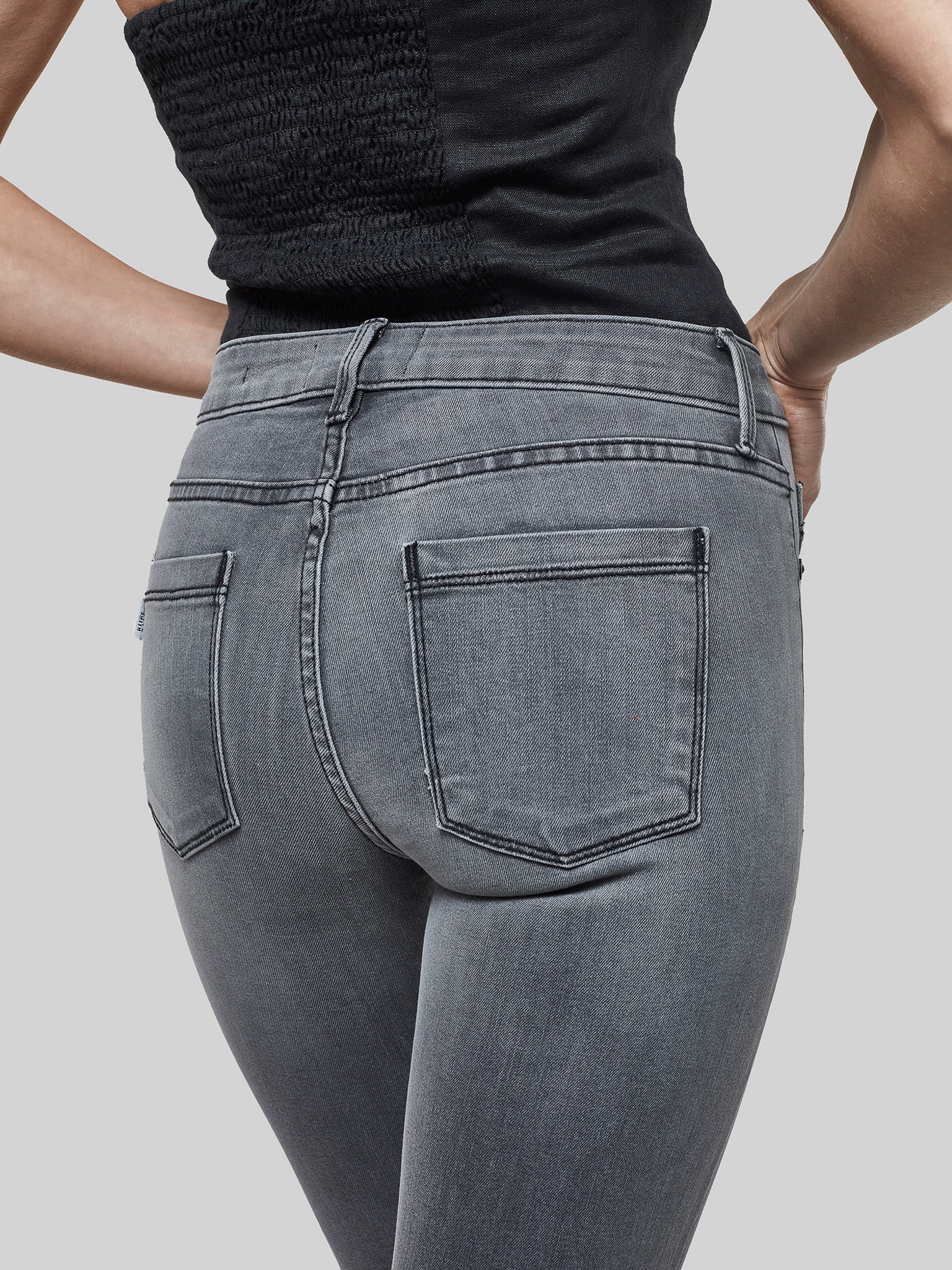 Bowery Crop Skinny w/Raw Hem in Carbon