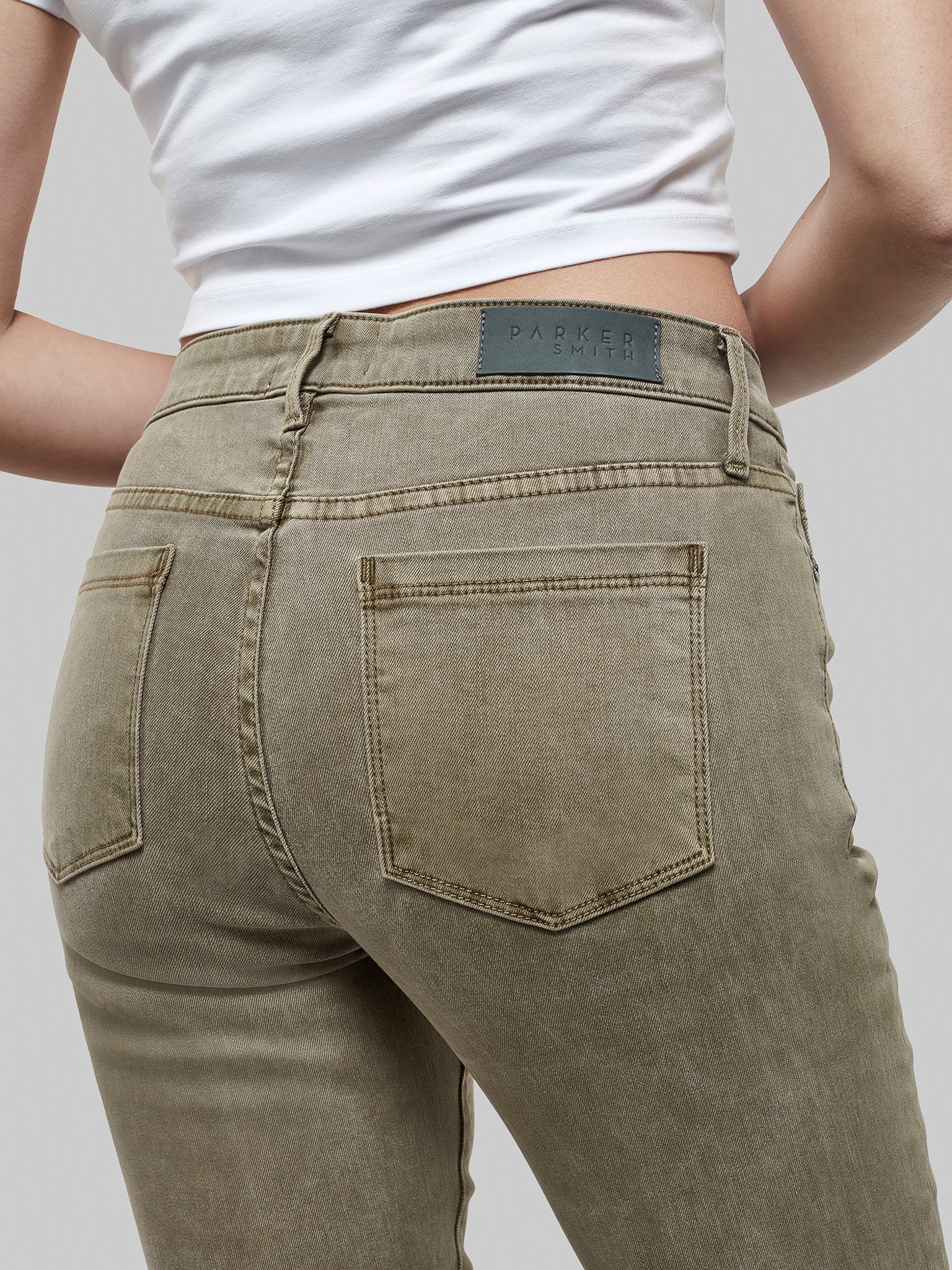 Byron Crop Straight w/Raw Hem Army