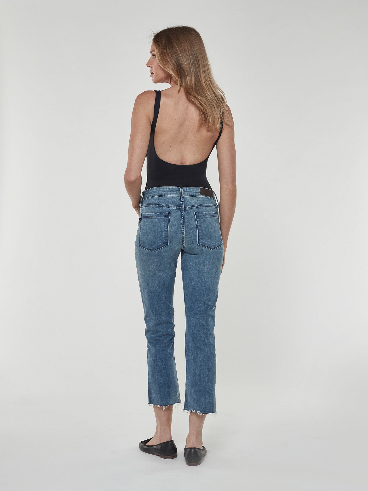 Byron Crop Straight w/Raw Hem in Pier