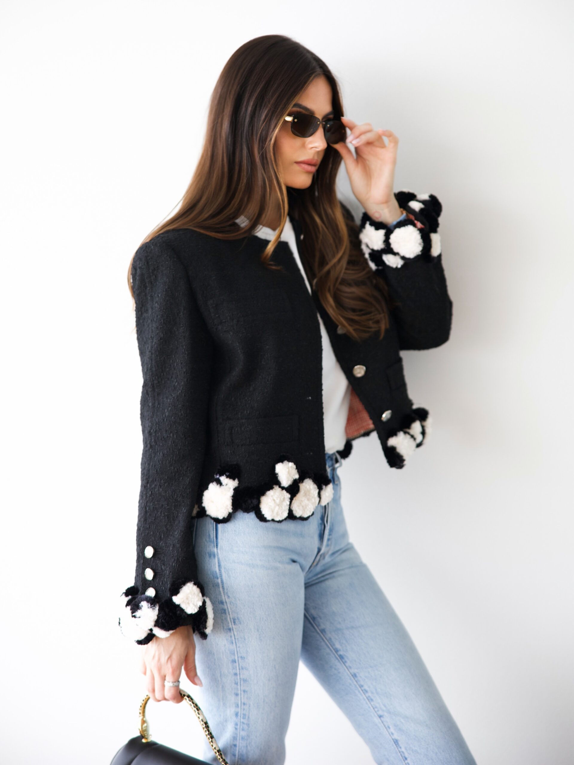 Bouclé Tweed Cropped Jacket